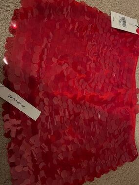 Red Sequin Mini Skirt 
Carla low waist skirt candy apple size 6